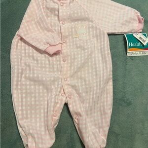 Healthtex Pink Bodysuit with Cozy Quilted Design